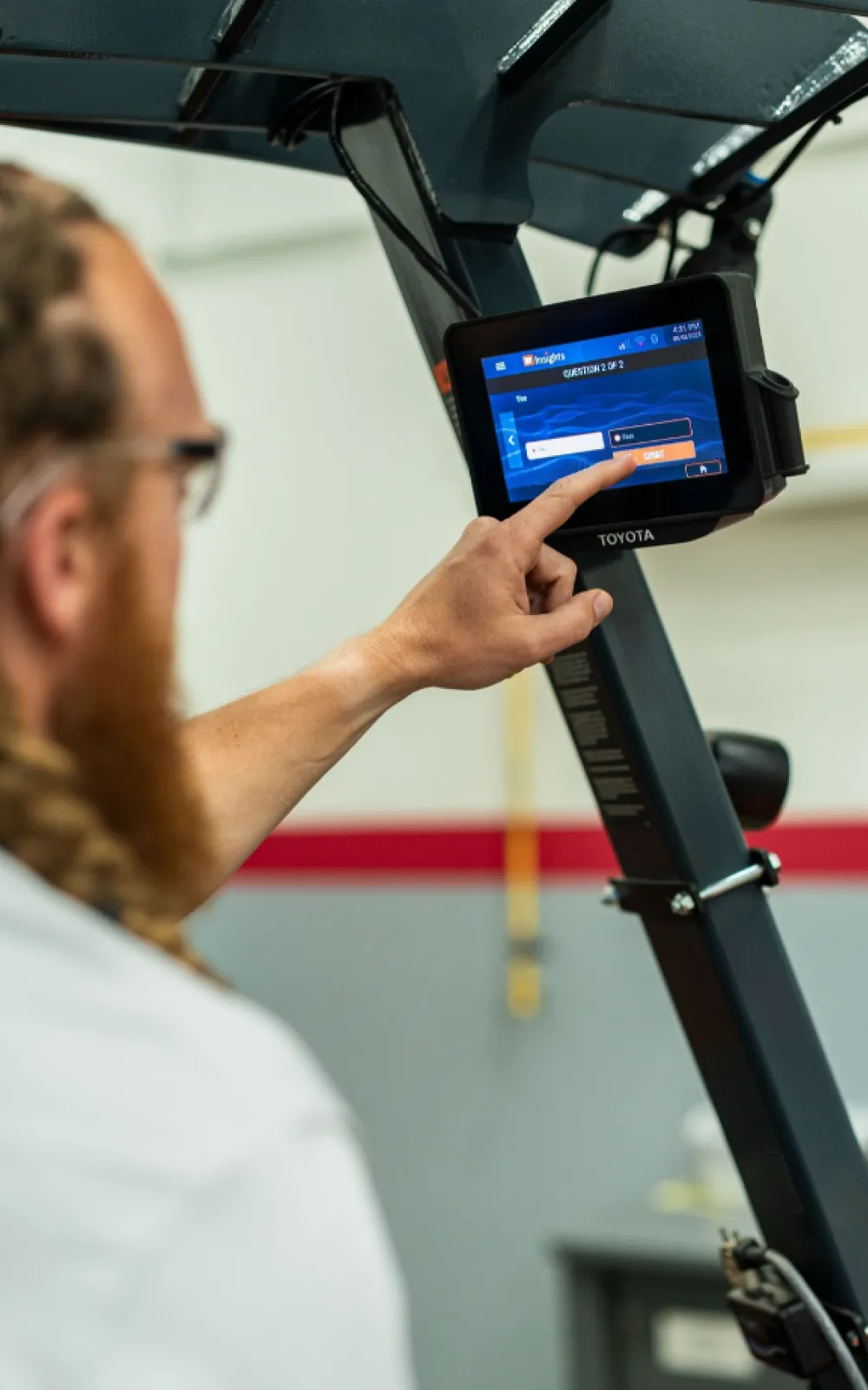 Forklift operator using MyInsights Telematics.