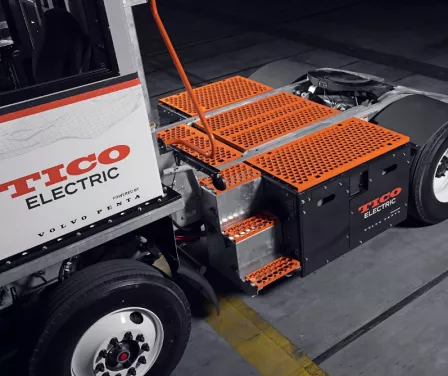 TICO Pro-Spotter electric terminal tractor.