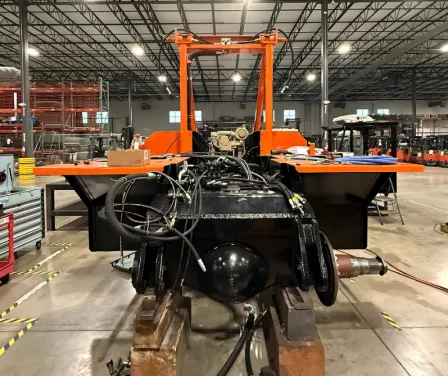 Used forklift rebuild of large capacity forklift.