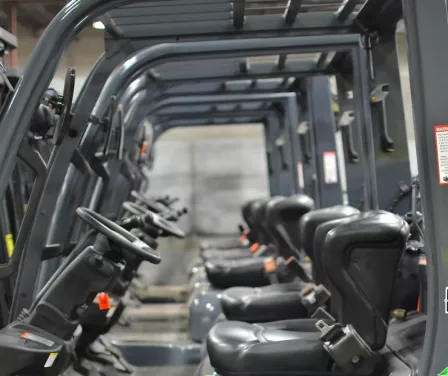 Toyota used forklifts ready for delivery.