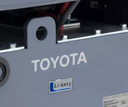 Toyota forklift lithium-ion battery used by an electric forklift.