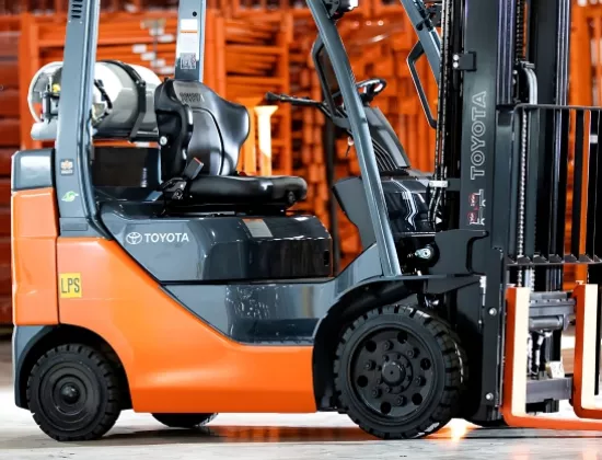 Cushion forklift tires in indoor application.