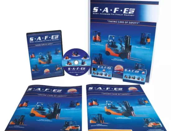 Forklift safety training kit with operator and trainer manuals.