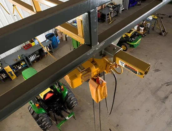 Crane and hoist equipment in warehouse