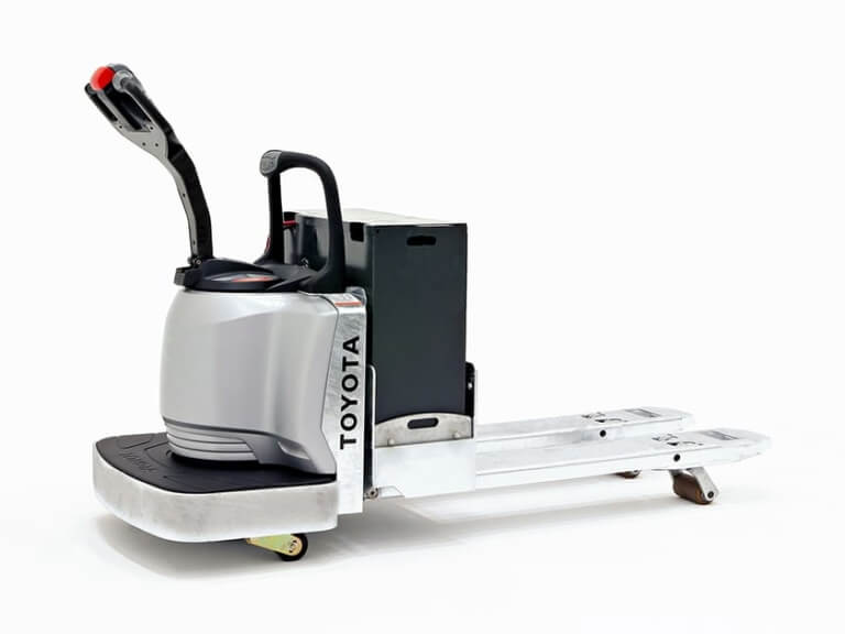 Toyota End-Controlled Rider Pallet Jack - White