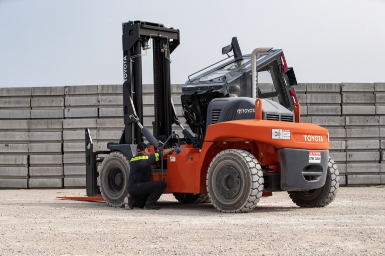 a high capacity core IC pneumatic forklift outside